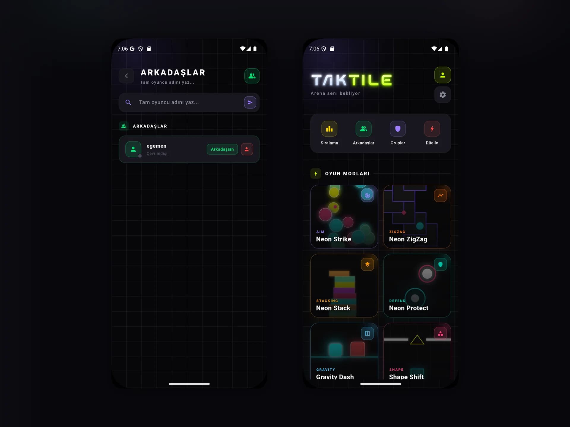 13 neon mini oyun - Taktile